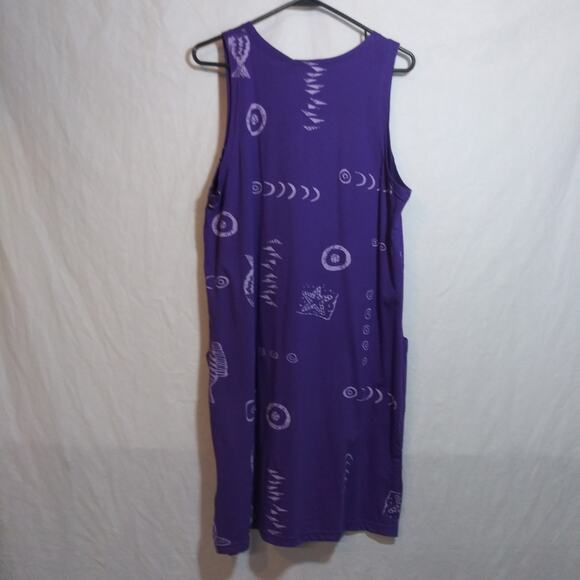 Ingear Cotton Dress Beach Casual Tank Summer Purple Sleeveless Sundress Size M - Picture 9 of 10